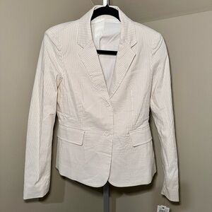 New With Tags Nordstrom Amanda & Chelsea Khaki Stripe‎ Blazer Size Small